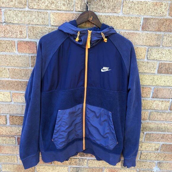 Nike Polar Fleece Zip Up Hoodie Midnight Navy XL - Picture 4 of 8